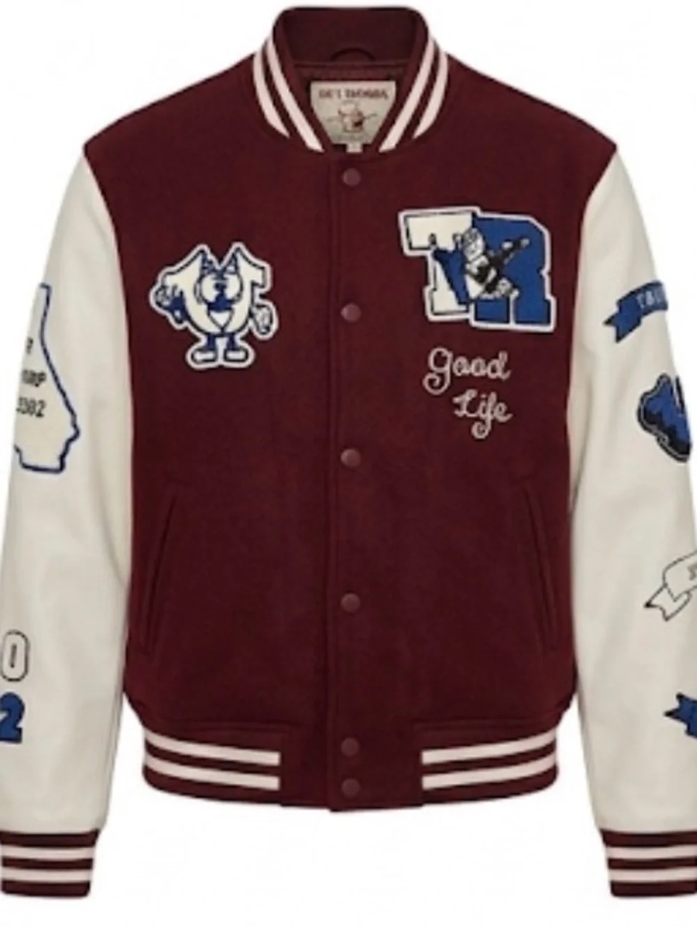 True Religion Varsity Letterman Jacket - Maroon & White